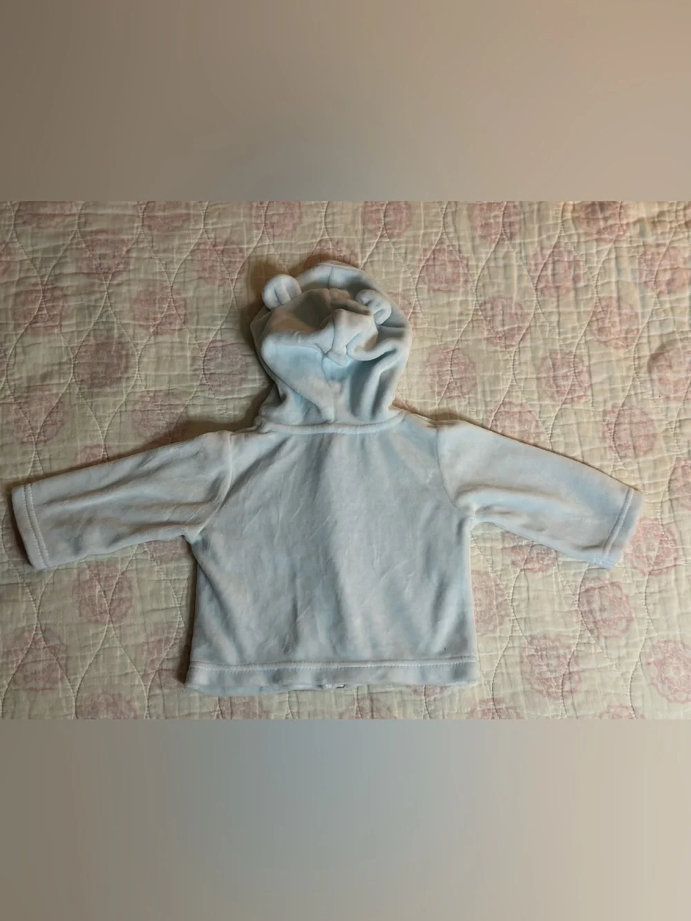 Carter's Light Blue Hooded Zip Up Fleece Jacket with Bear & Snowflake Accent